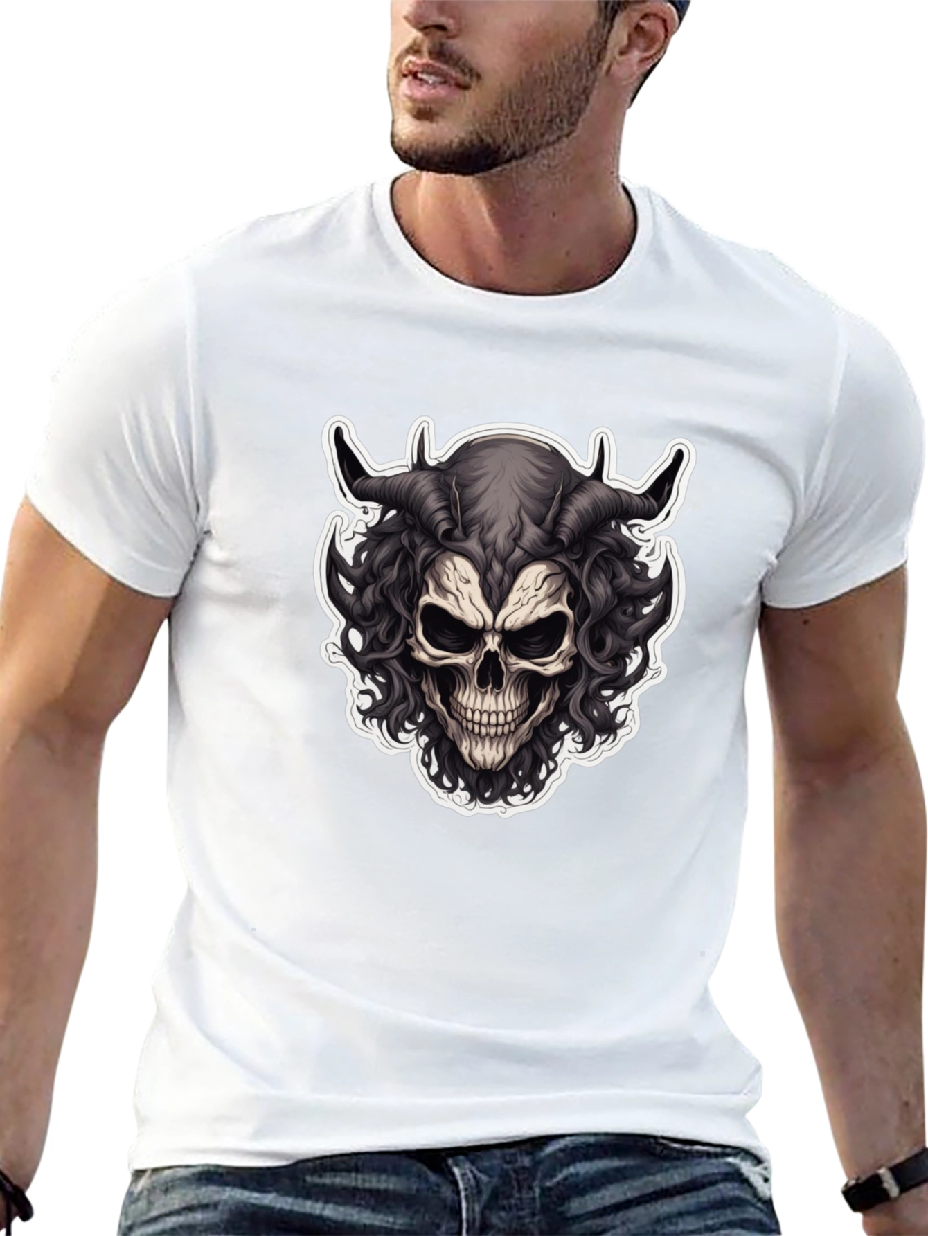 Skull Demon Graphic Tee - Mens Black T-Shirt