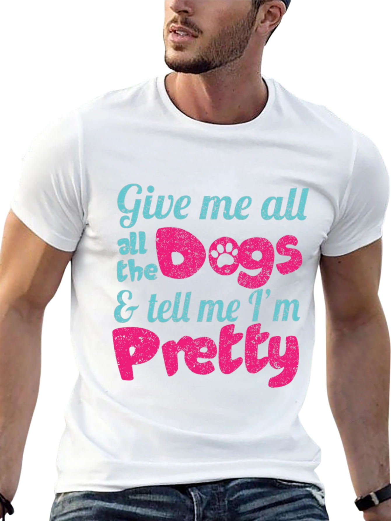 Give Me All the Dogs Mens Black T-Shirt