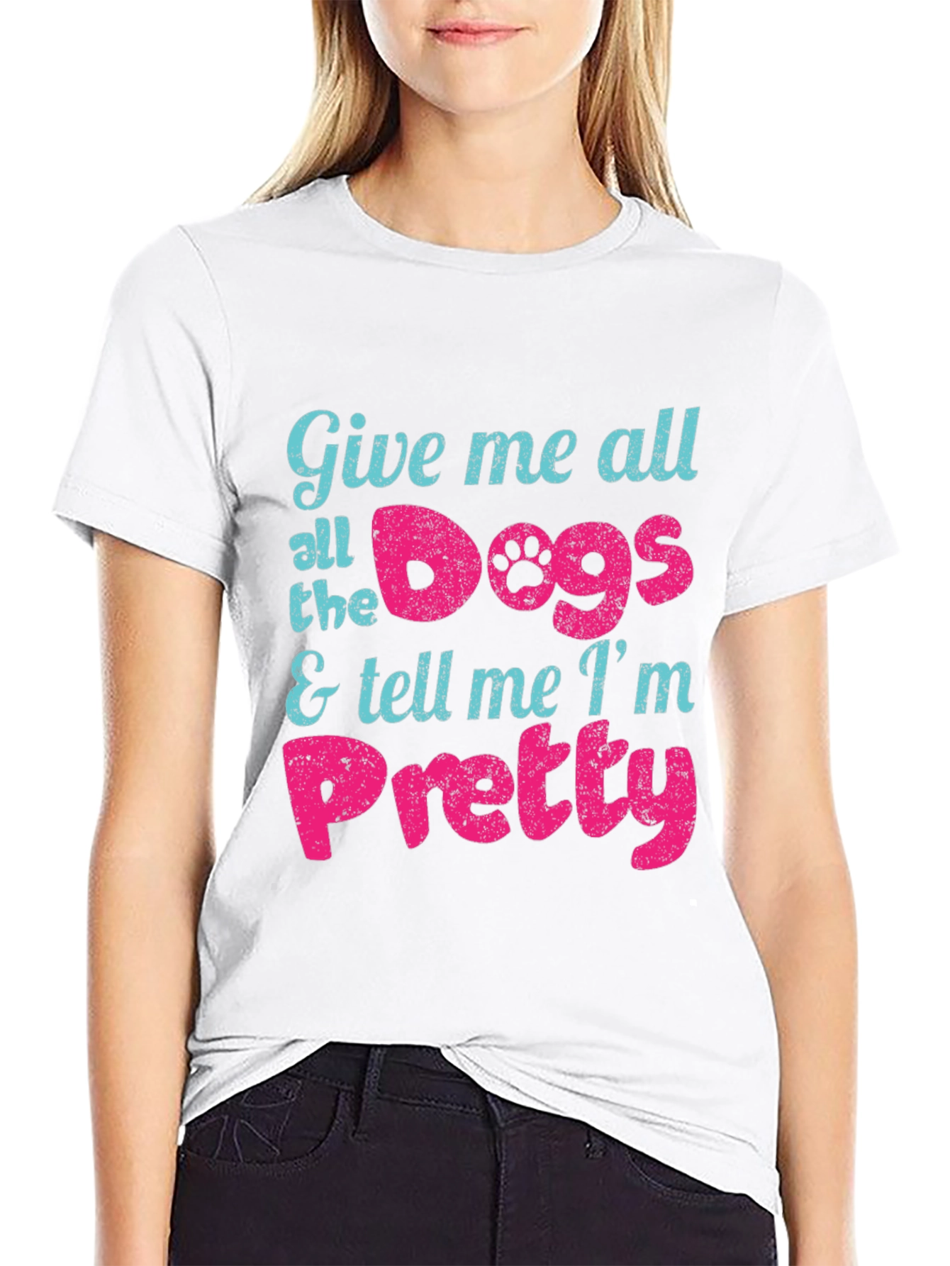Give Me All the Dogs Mens Black T-Shirt