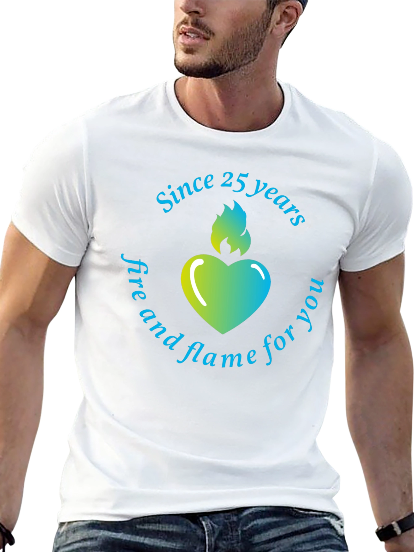 25 Years Heart Flame T-Shirt