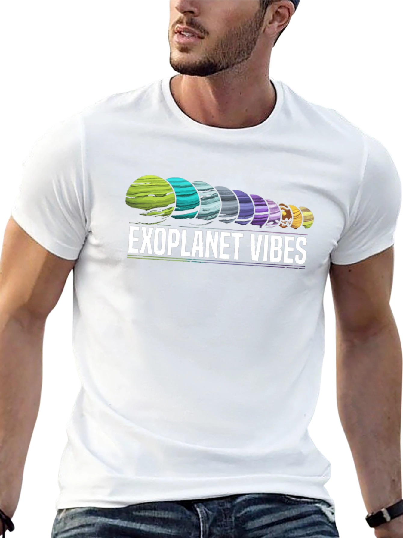 Exoplanet Vibes Graphic T-Shirt - Black