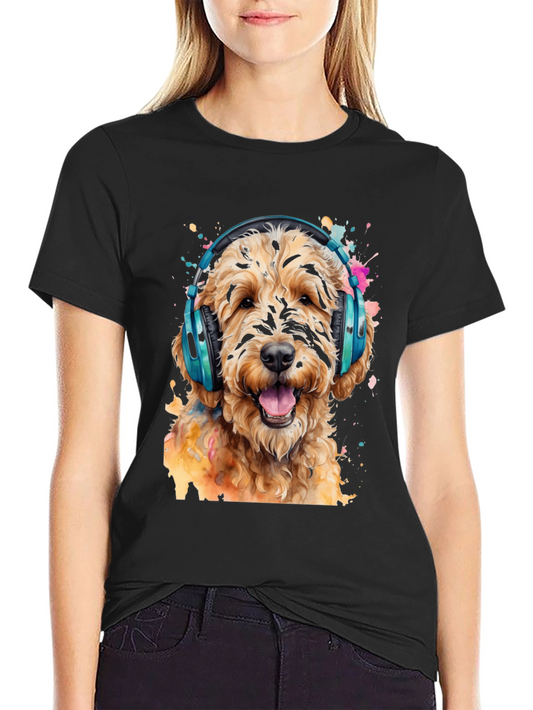 Dog with Headphones Graphic Tee