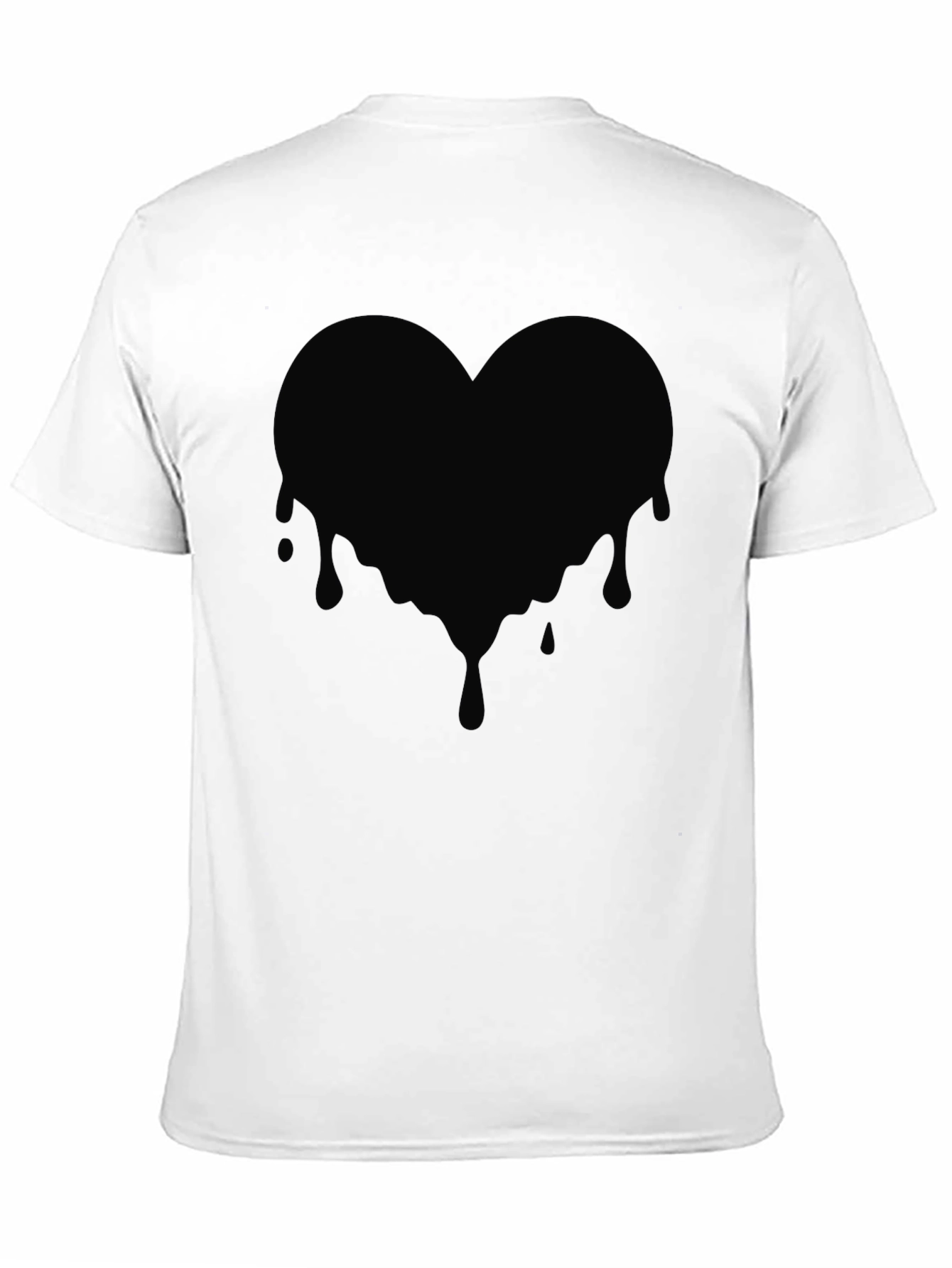 Black Dripping Heart Graphic T-Shirt