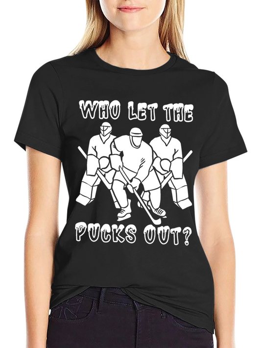 Hockey Pucks Out Mens Black T-Shirt