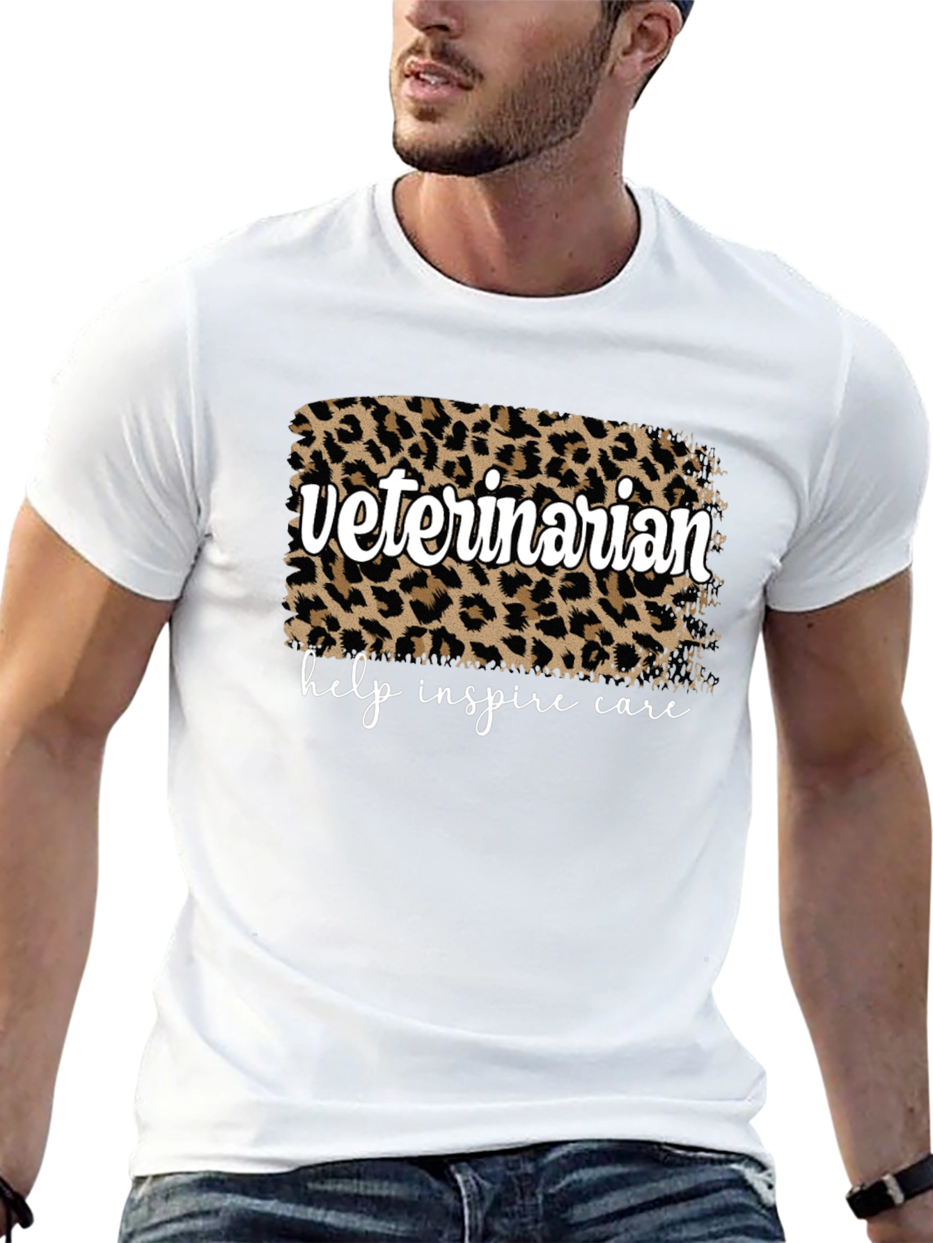 Veterinarian Leopard Print Graphic T-Shirt