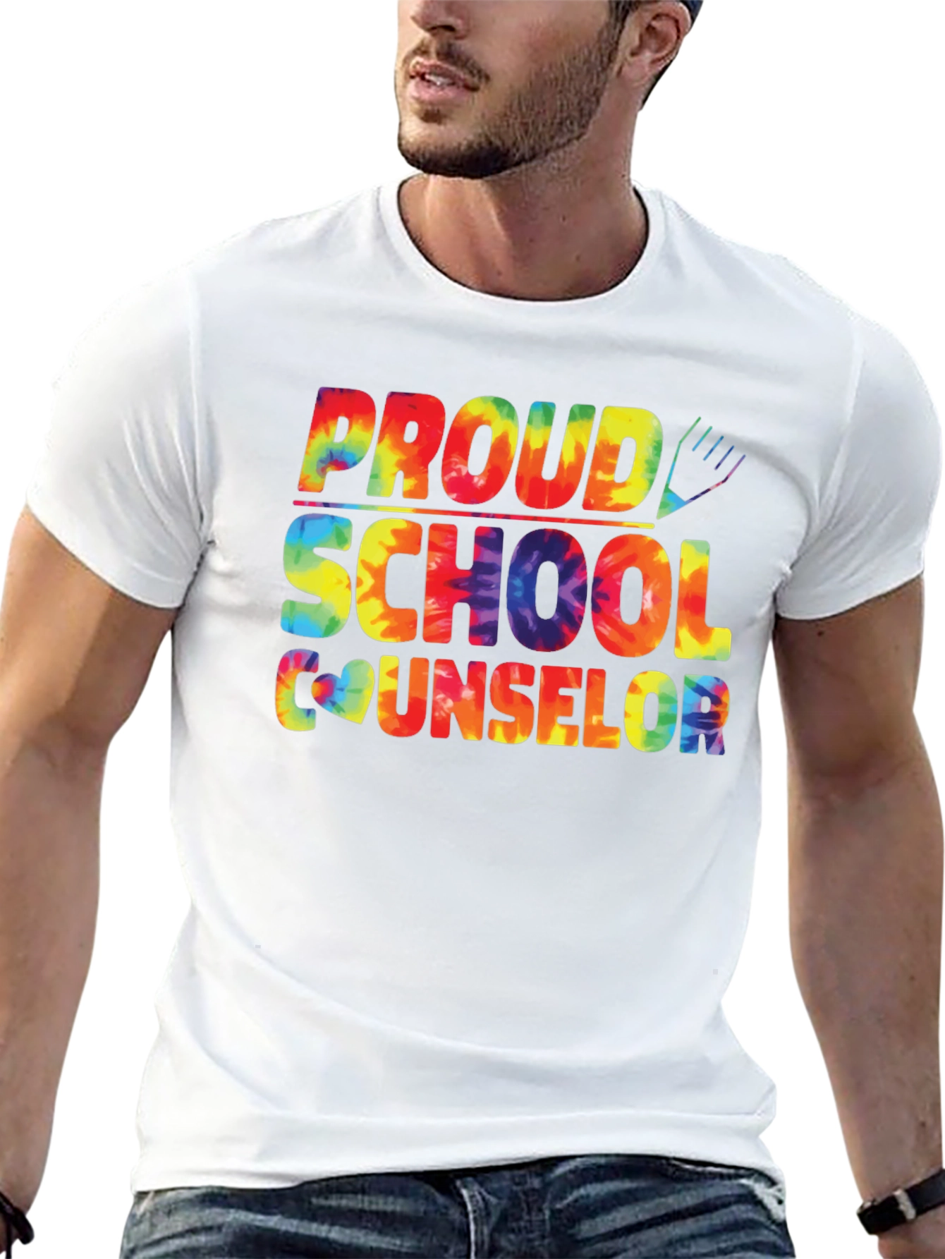 Proud School Counselor Tie-Dye Graphic T-Shirt