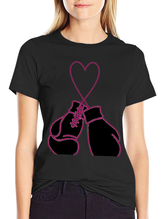 Boxing Glove Heart Graphic Tee - Fight for Love