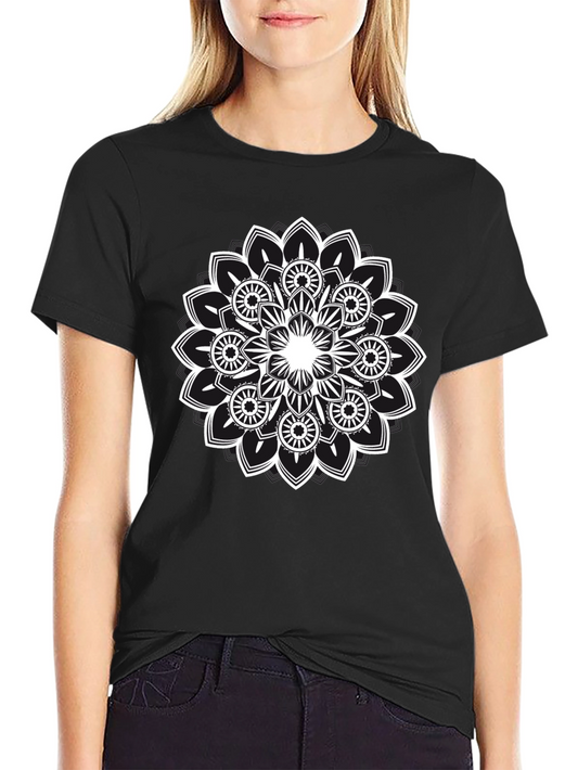 Mandala Graphic Tee - Black Cotton Comfort