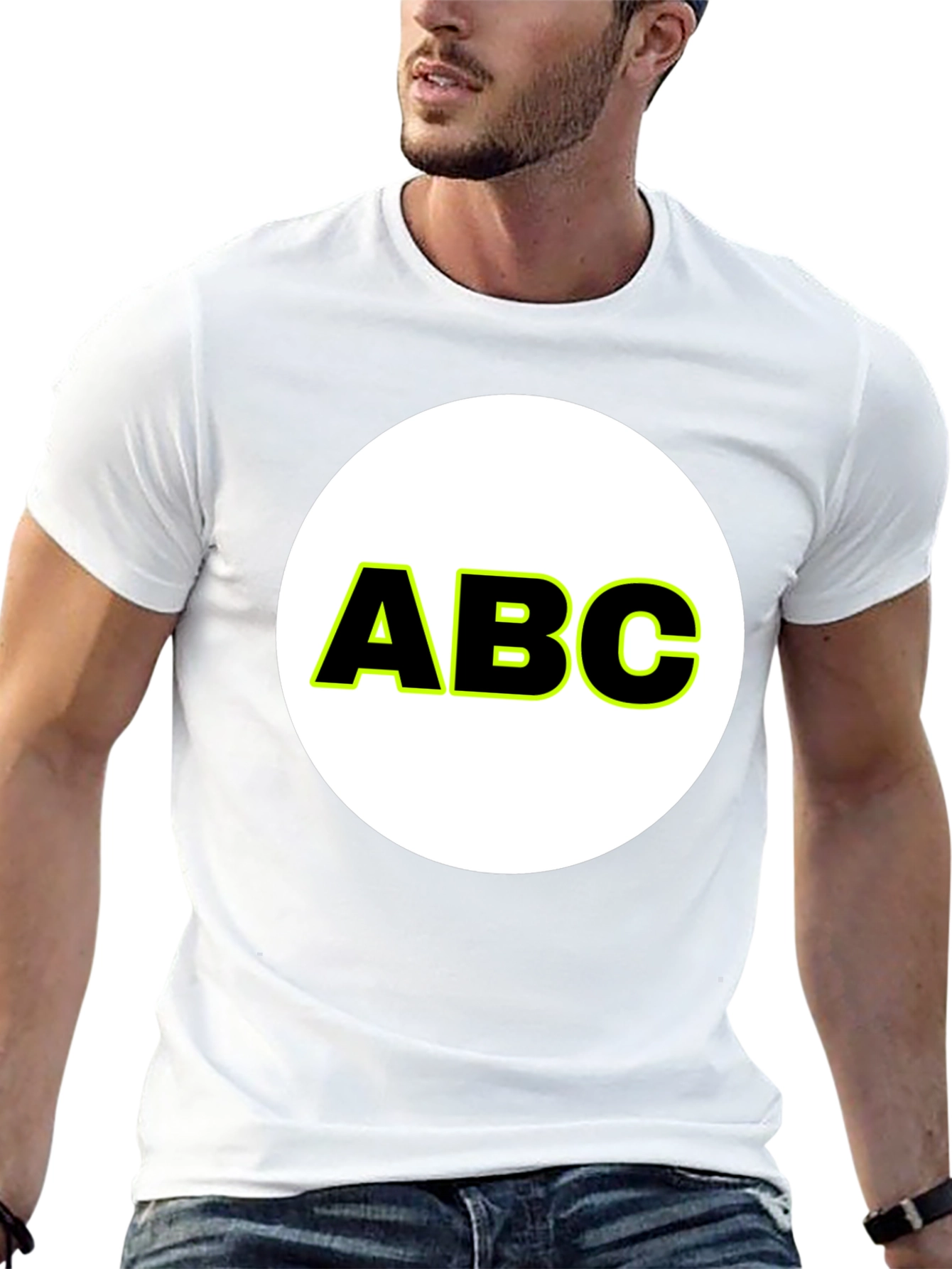 ABC Graphic Print Crew Neck T-Shirt