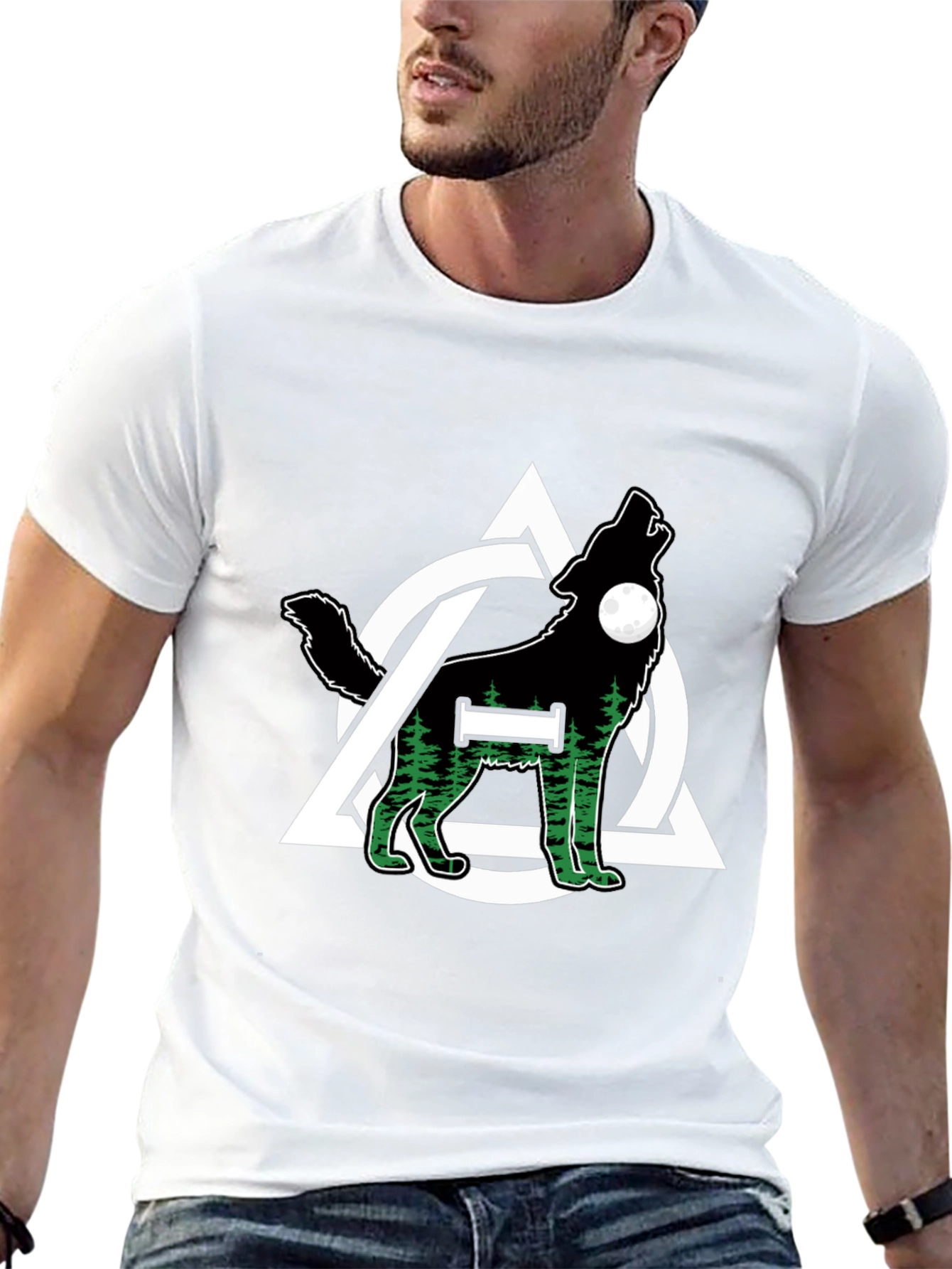Wolf and Triquetra Design T-Shirt