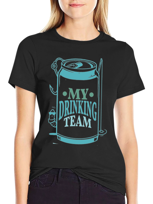 My Drinking Team Black Graphic T-Shirt