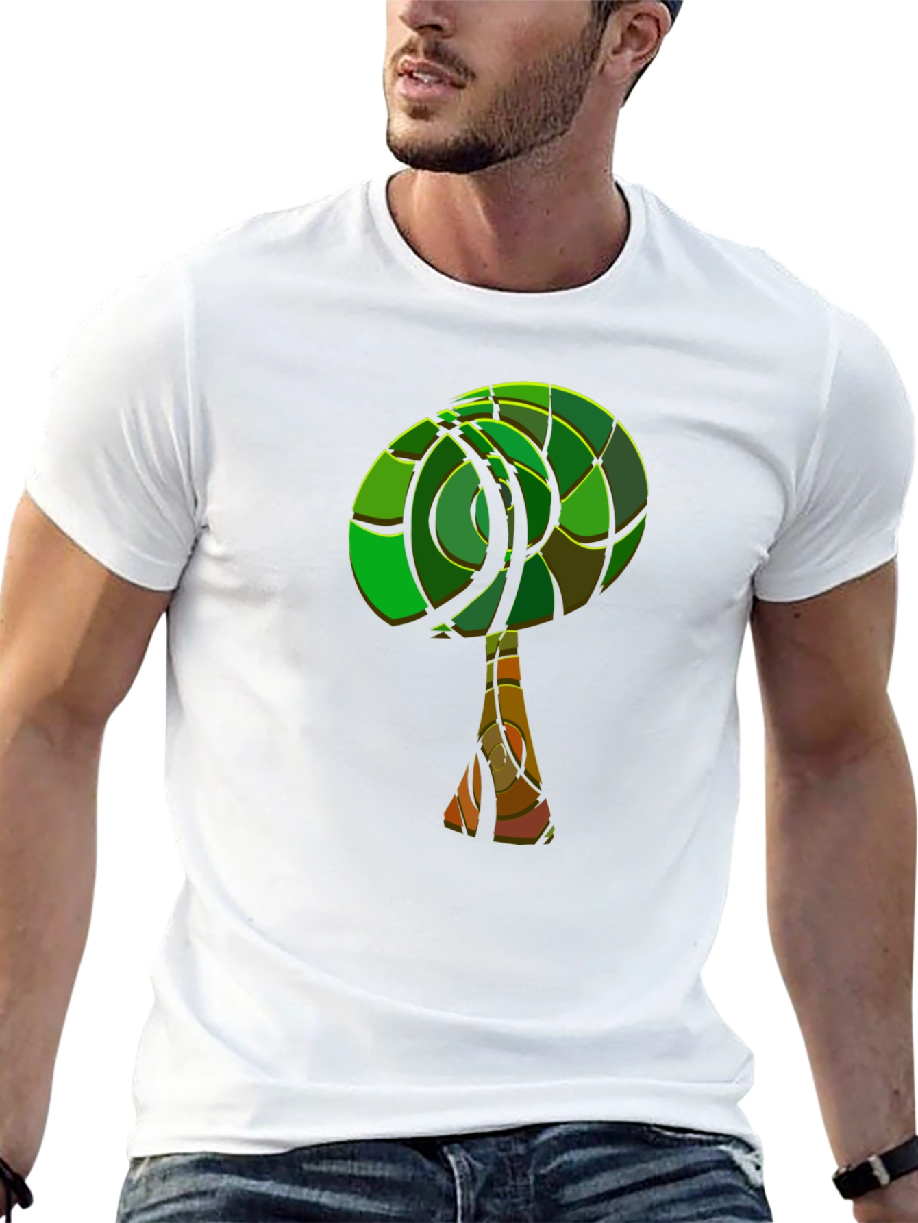Abstract Tree Graphic Tee - Modern Style