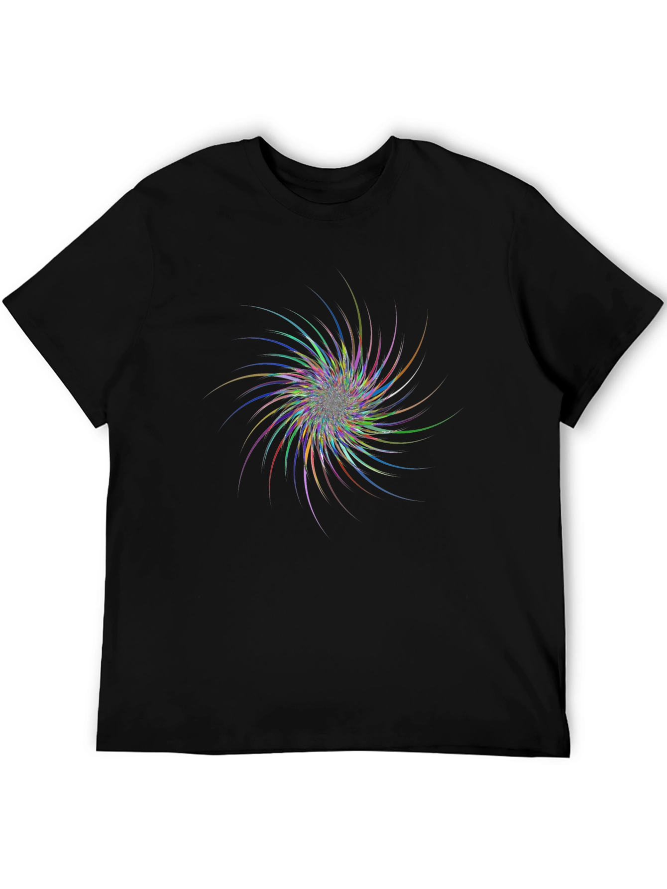 Vibrant Swirl Graphic Black T-Shirt
