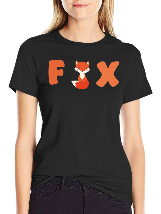 Cute Fox Graphic Tee - Unisex Black T-Shirt