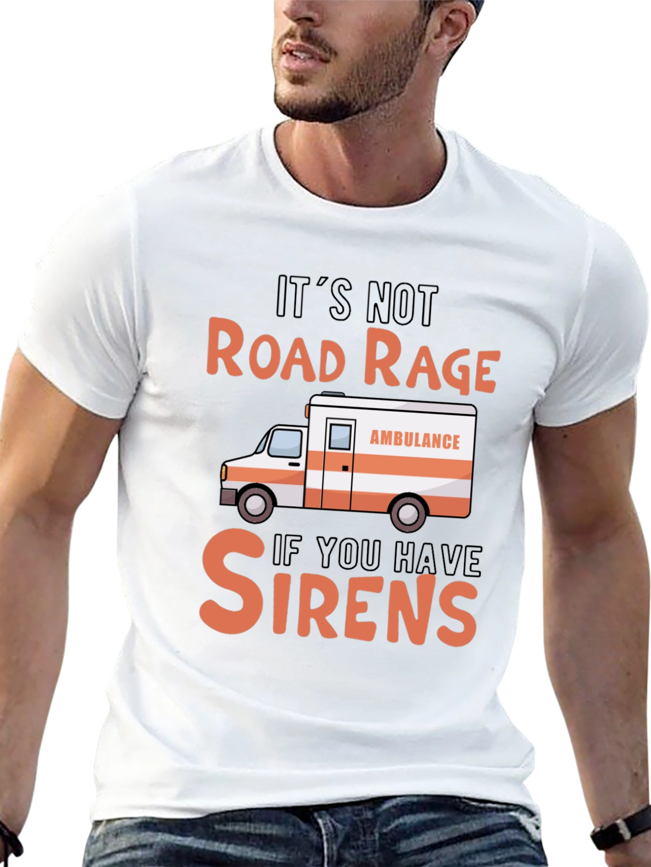 Road Rage Sirens Black Graphic T-Shirt