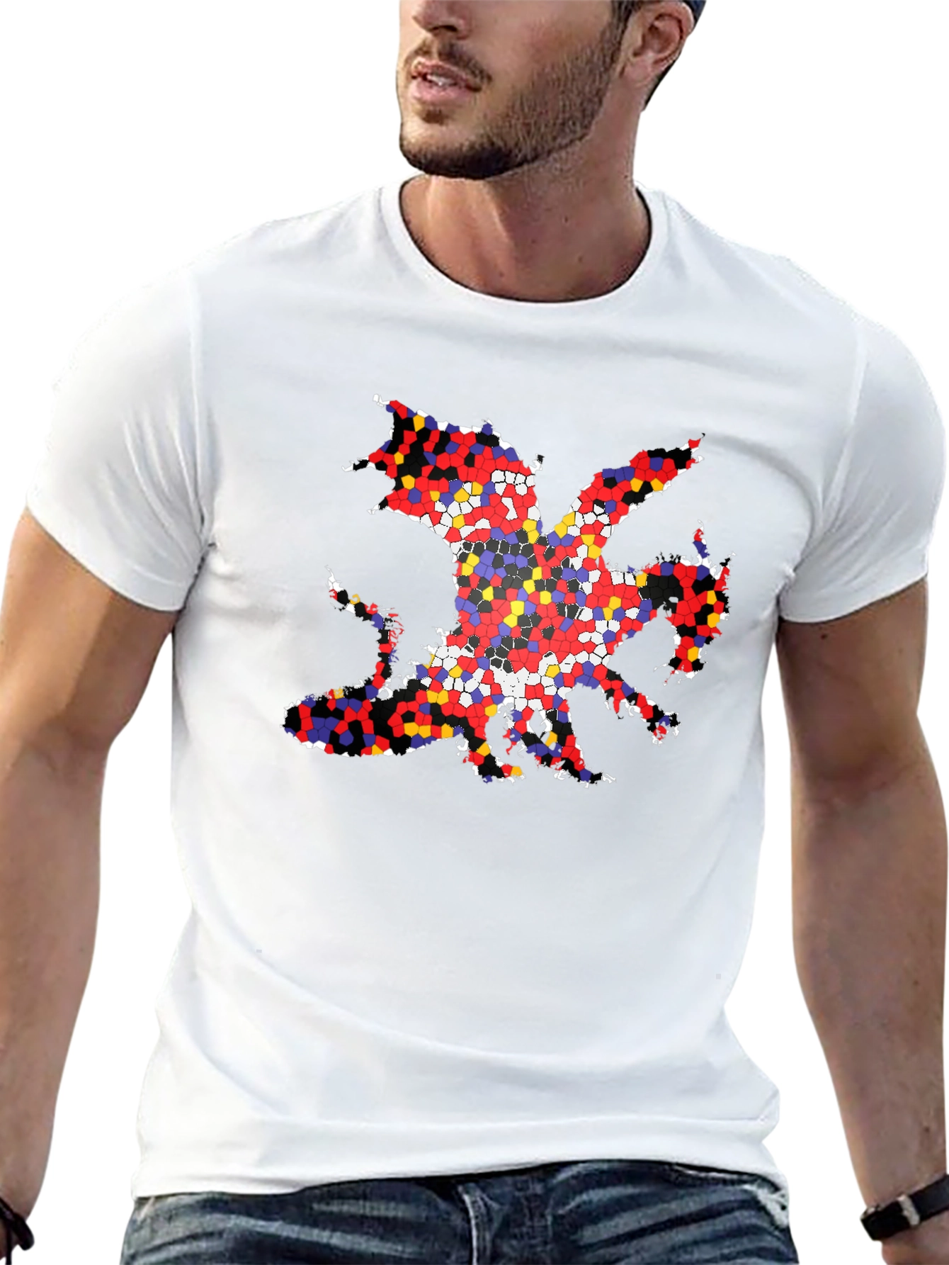 Welsh Dragon T-Shirt - Mosaic Design