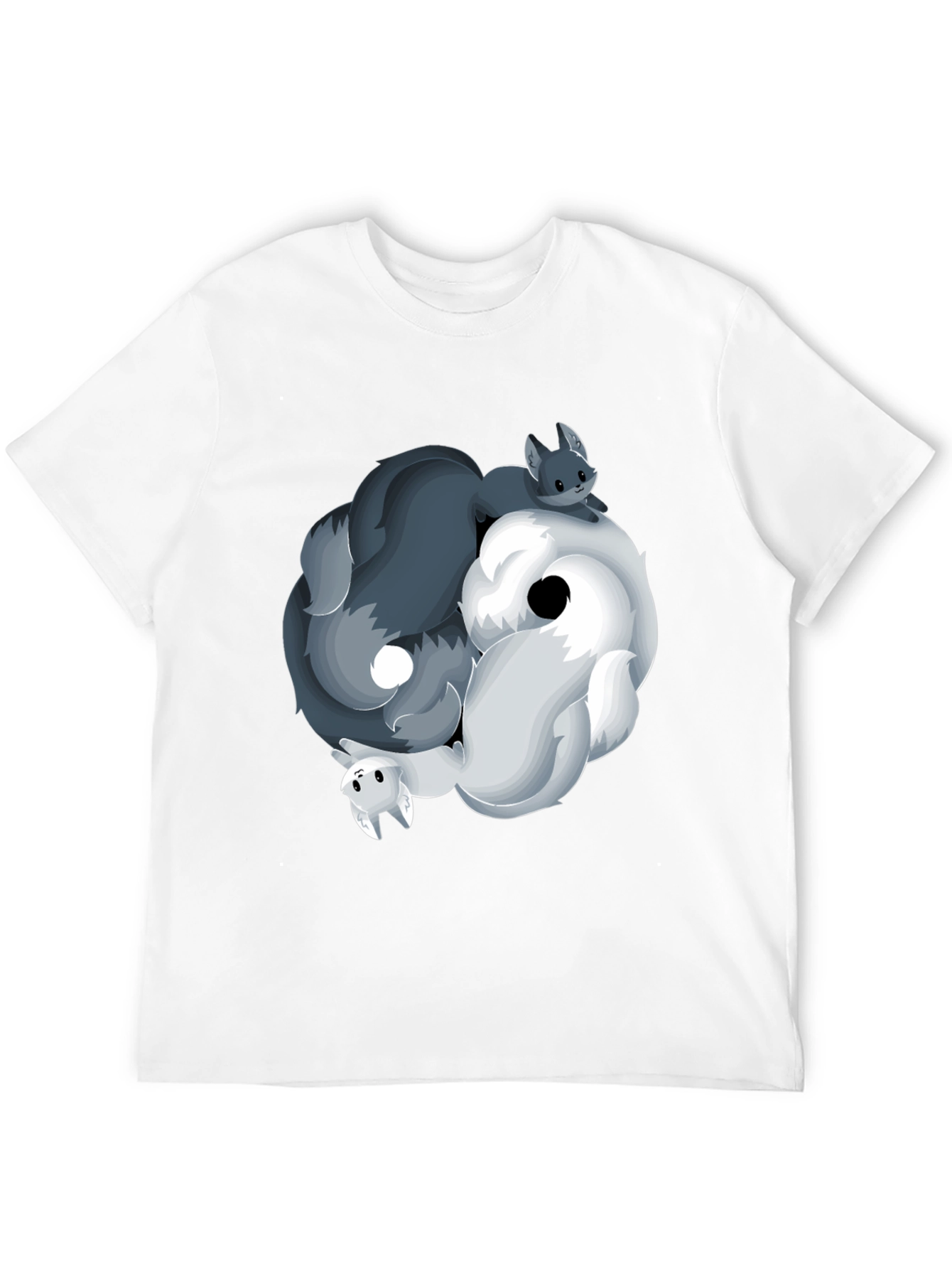 Yin Yang Wolves T-Shirt - Black
