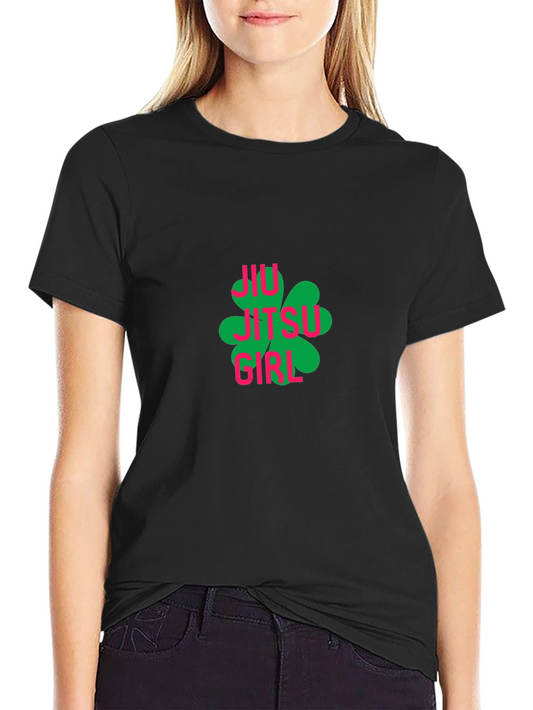 Jiu Jitsu Girl Clover Black T-Shirt
