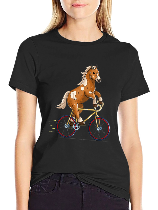 Horse Riding Bicycle Graphic Tee