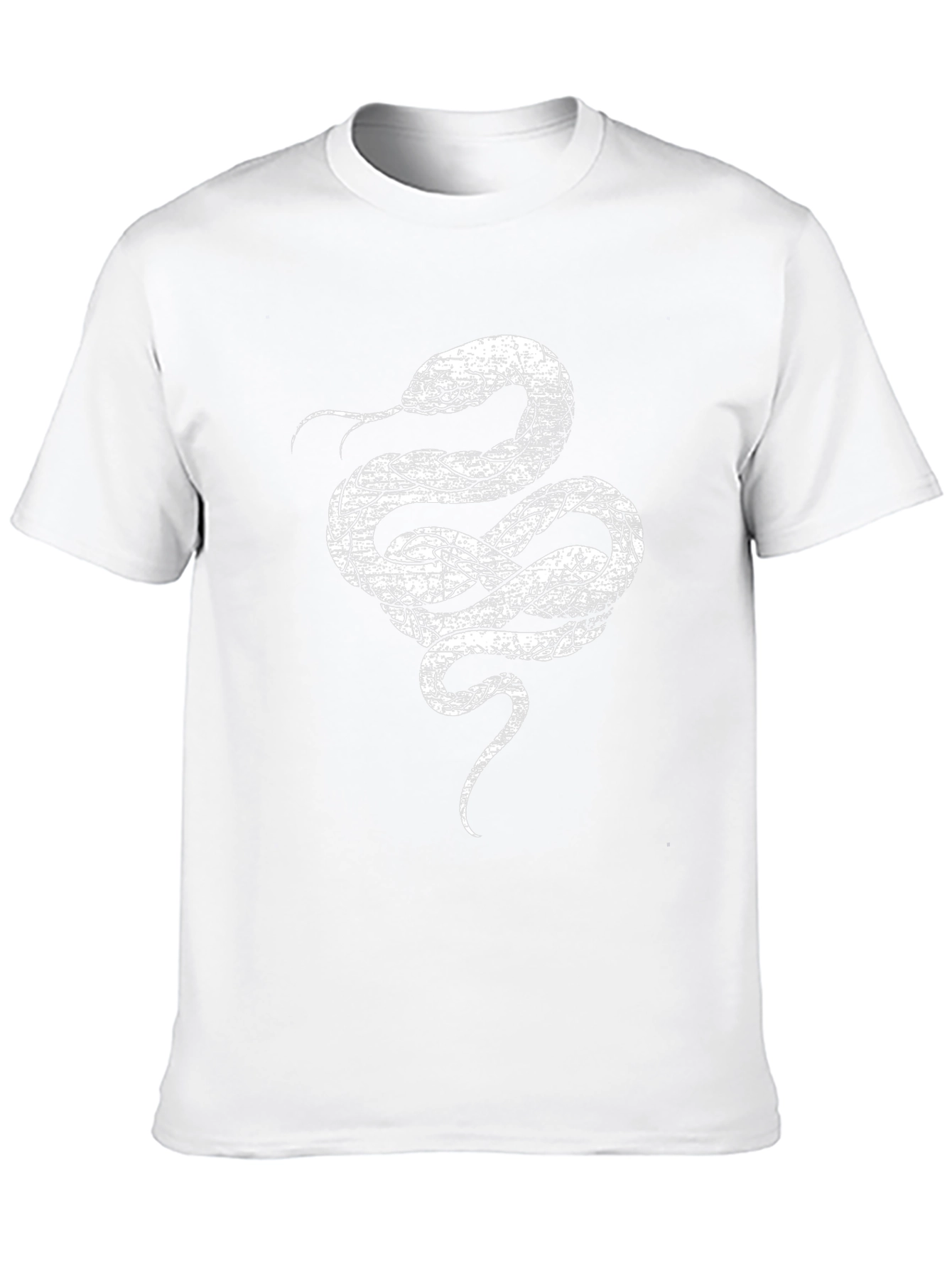 Black T-Shirt with White Snake Graphic