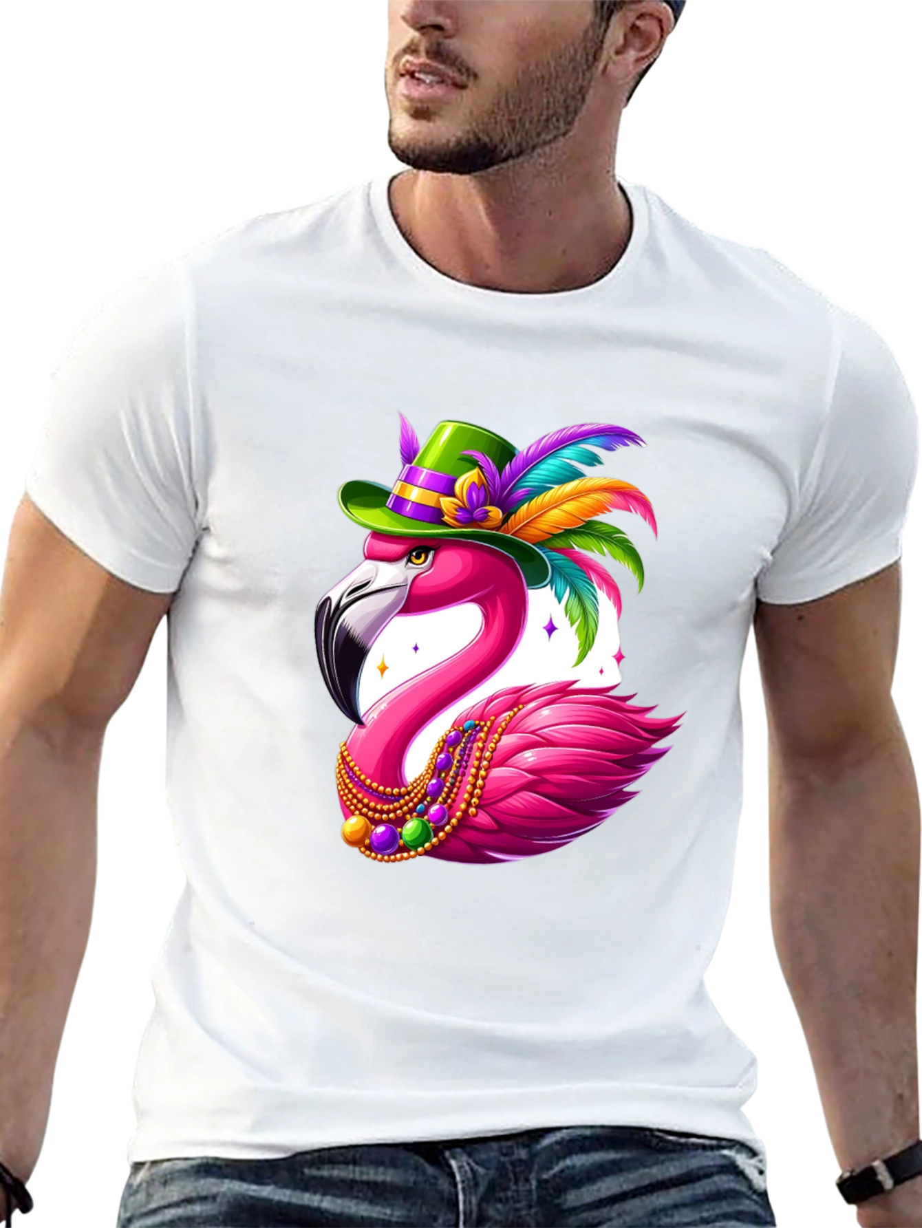 Festive Flamingo Graphic Tee