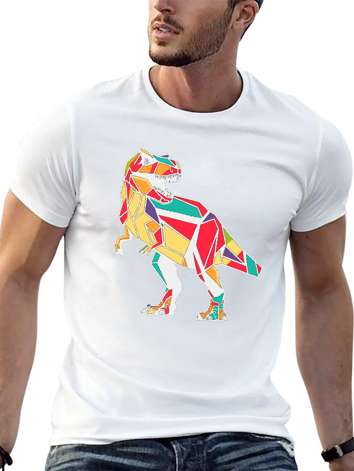 Geometric Dinosaur Graphic Tee