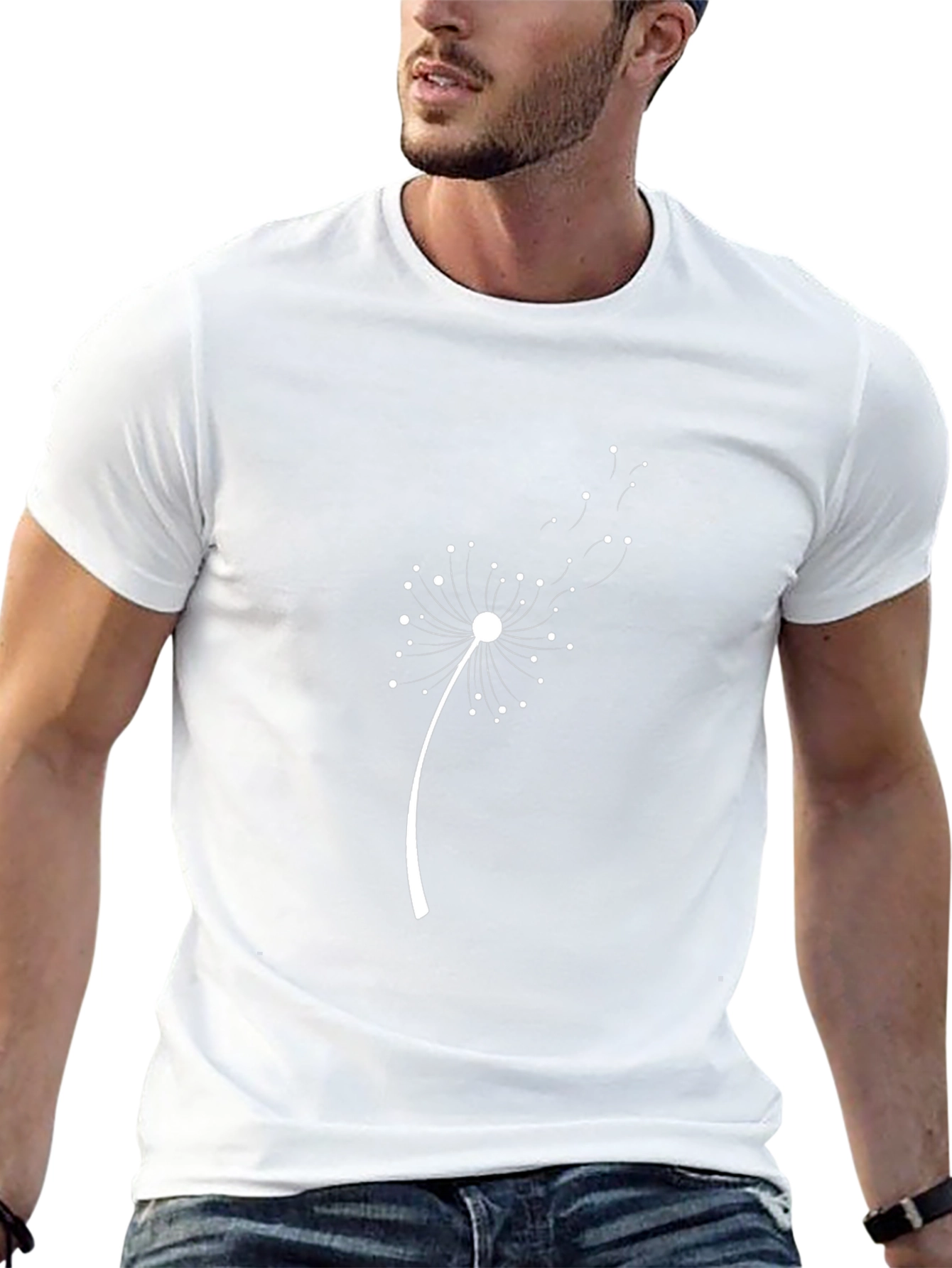 Black Dandelion Graphic Tee - Casual Comfort