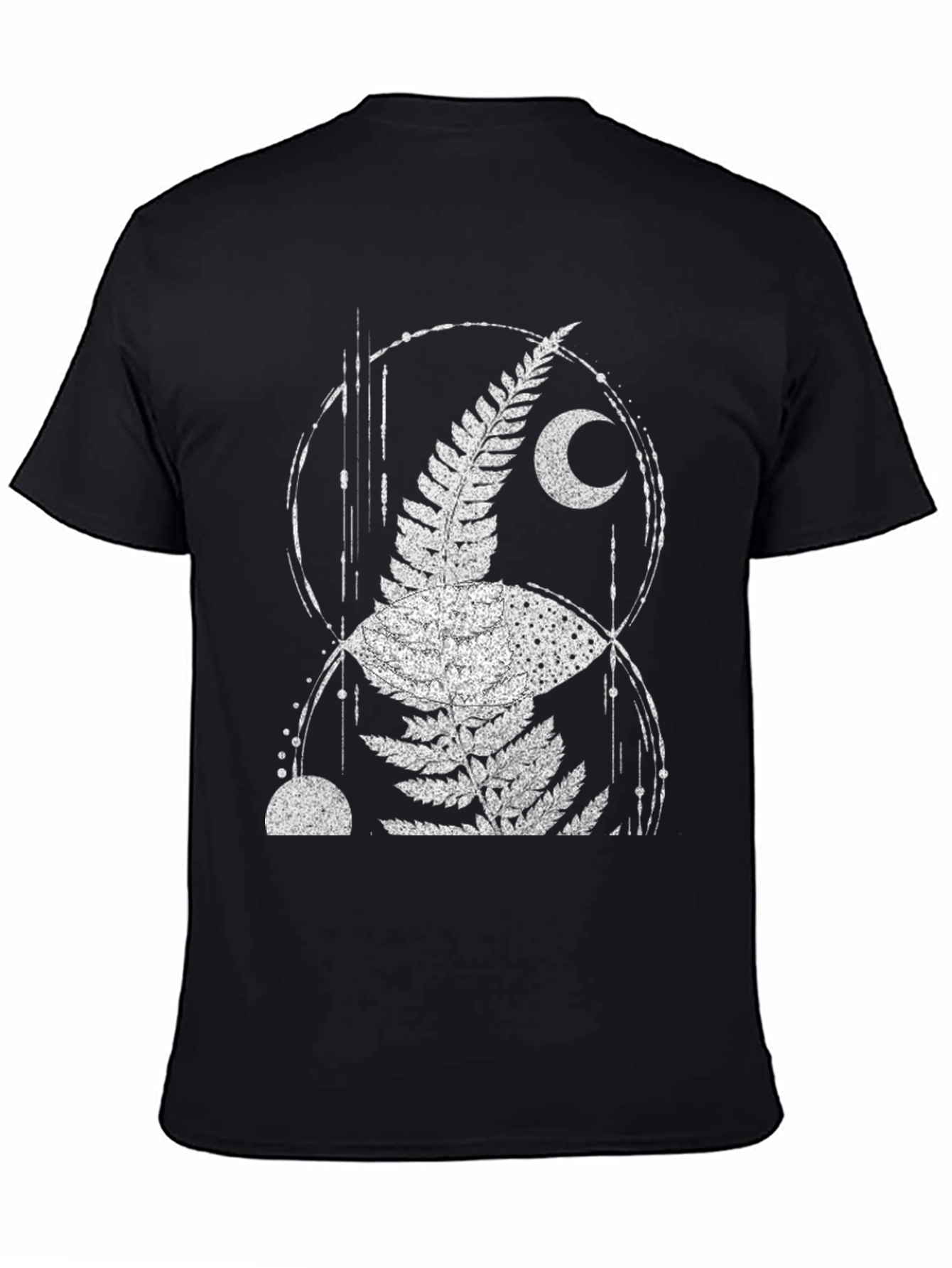 Fern Moon Graphic Tee - Black Cotton Blend