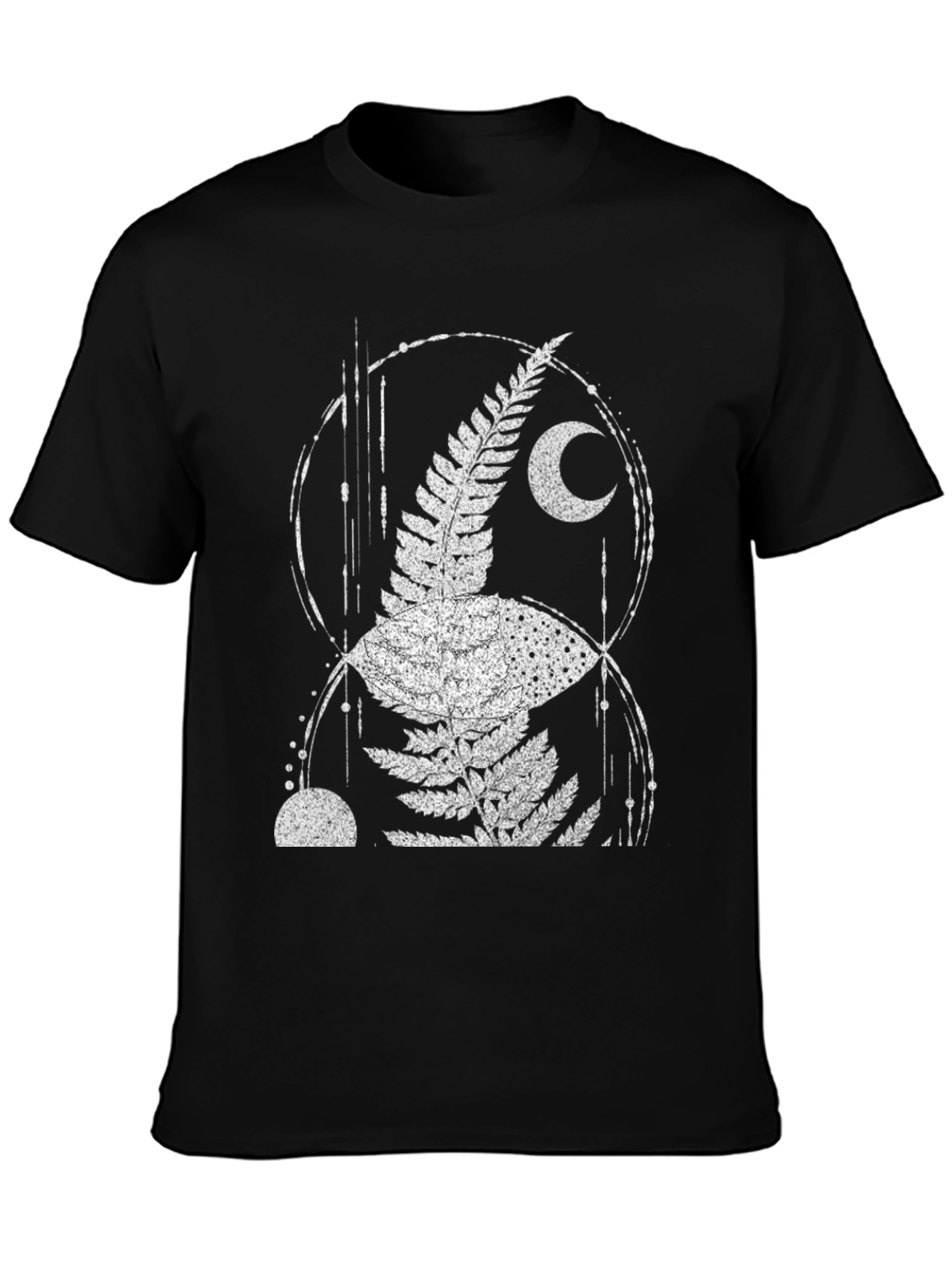 Fern Moon Graphic Tee - Black Cotton Blend