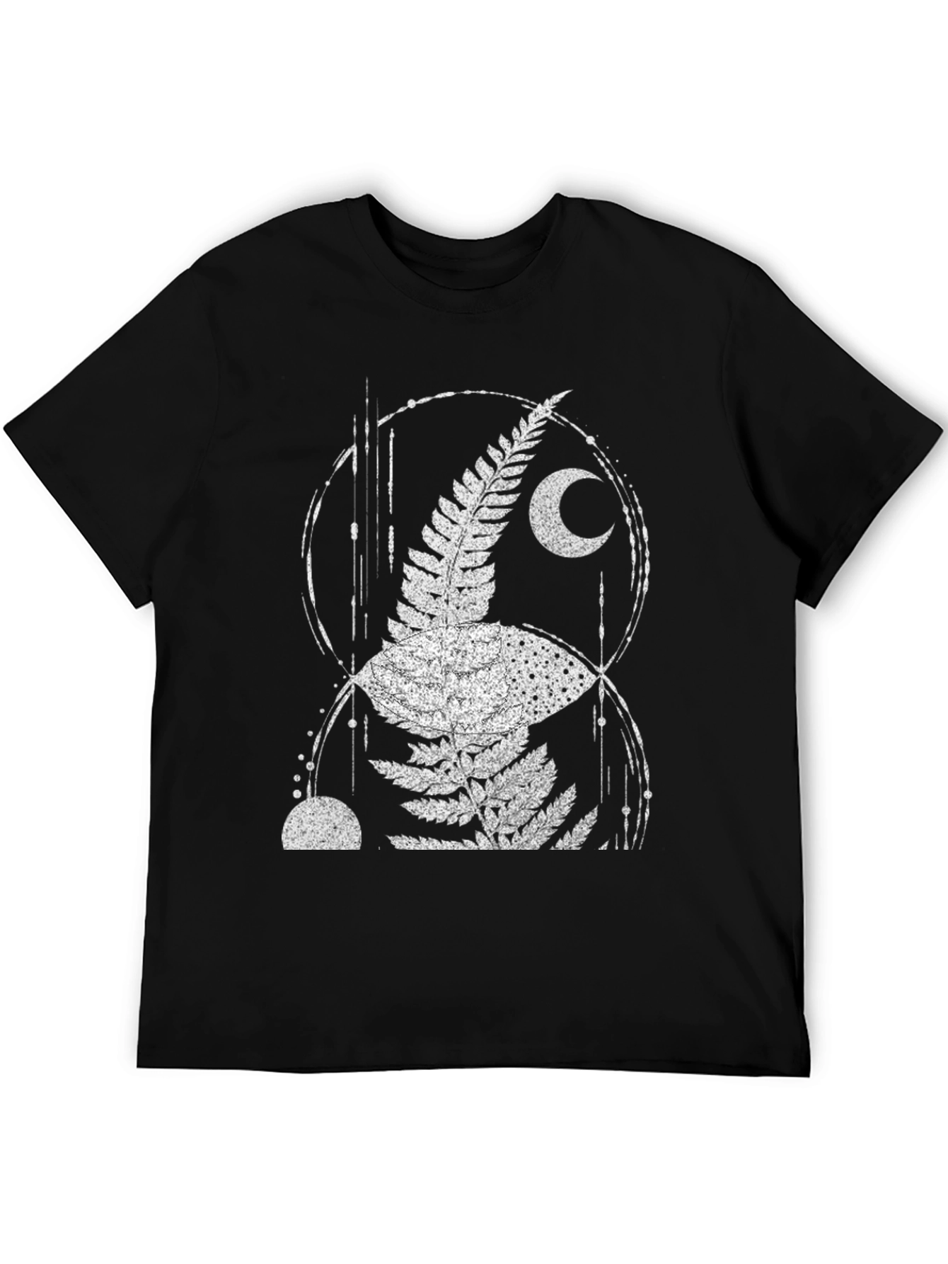 Fern Moon Graphic Tee - Black Cotton Blend