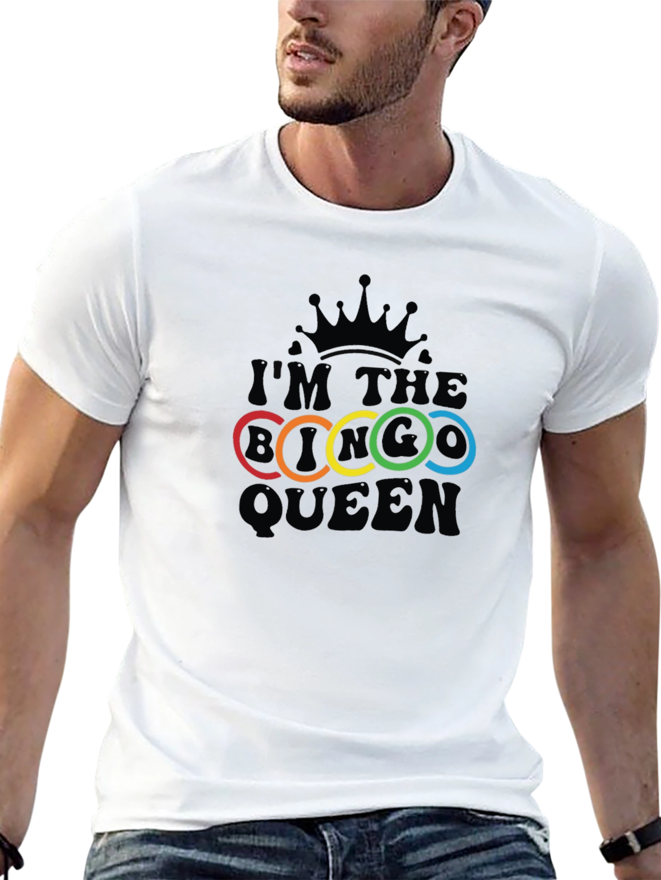 Im the Bi Queen T-Shirt - Rainbow Rings