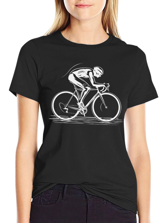 Cyclist Graphic Tee - Black Cotton Comfort