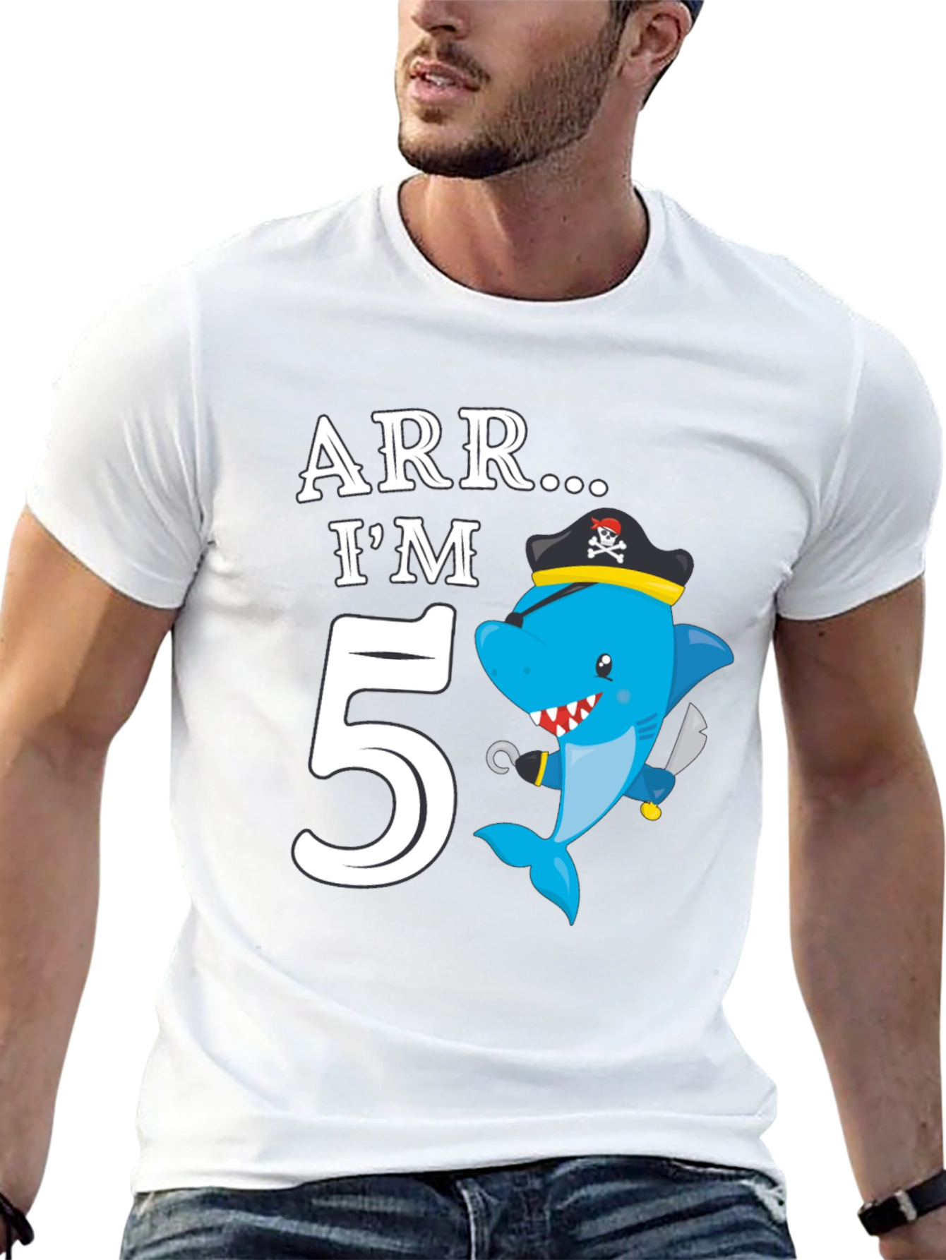 ARR IM 5 Pirate Shark Birthday T-Shirt