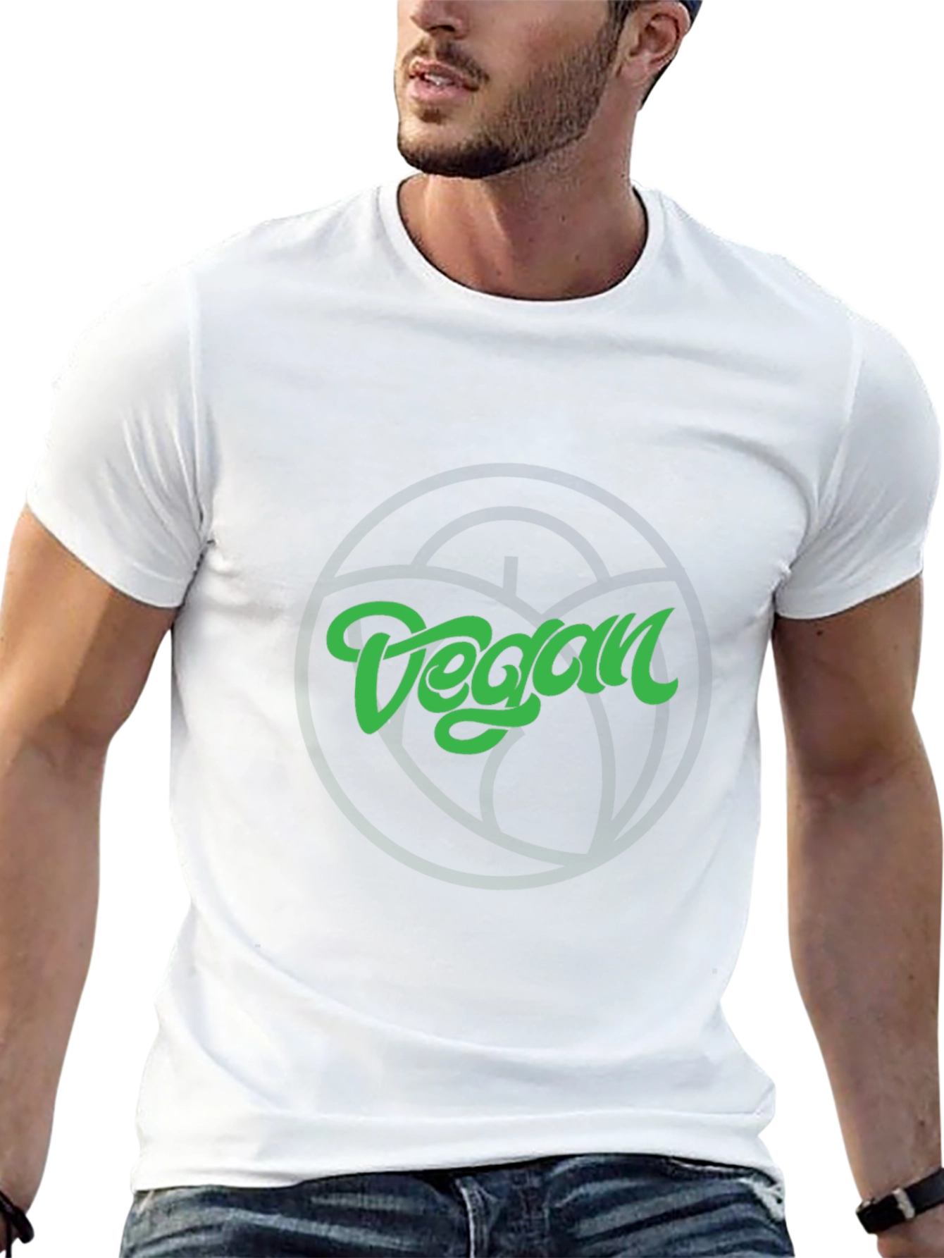 Vegan Graphic Tee - Black Crew Neck T-Shirt