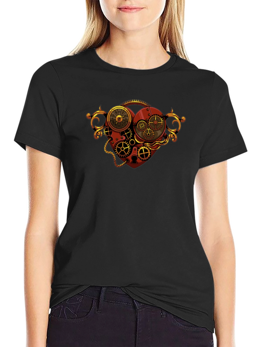 Steampunk Heart Gear Graphic T-Shirt