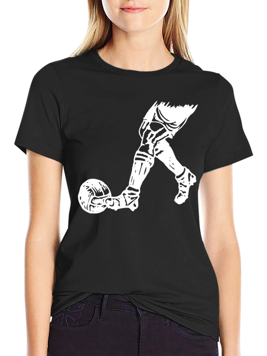 Soccer Kick Graphic Tee - Casual Black T-Shirt