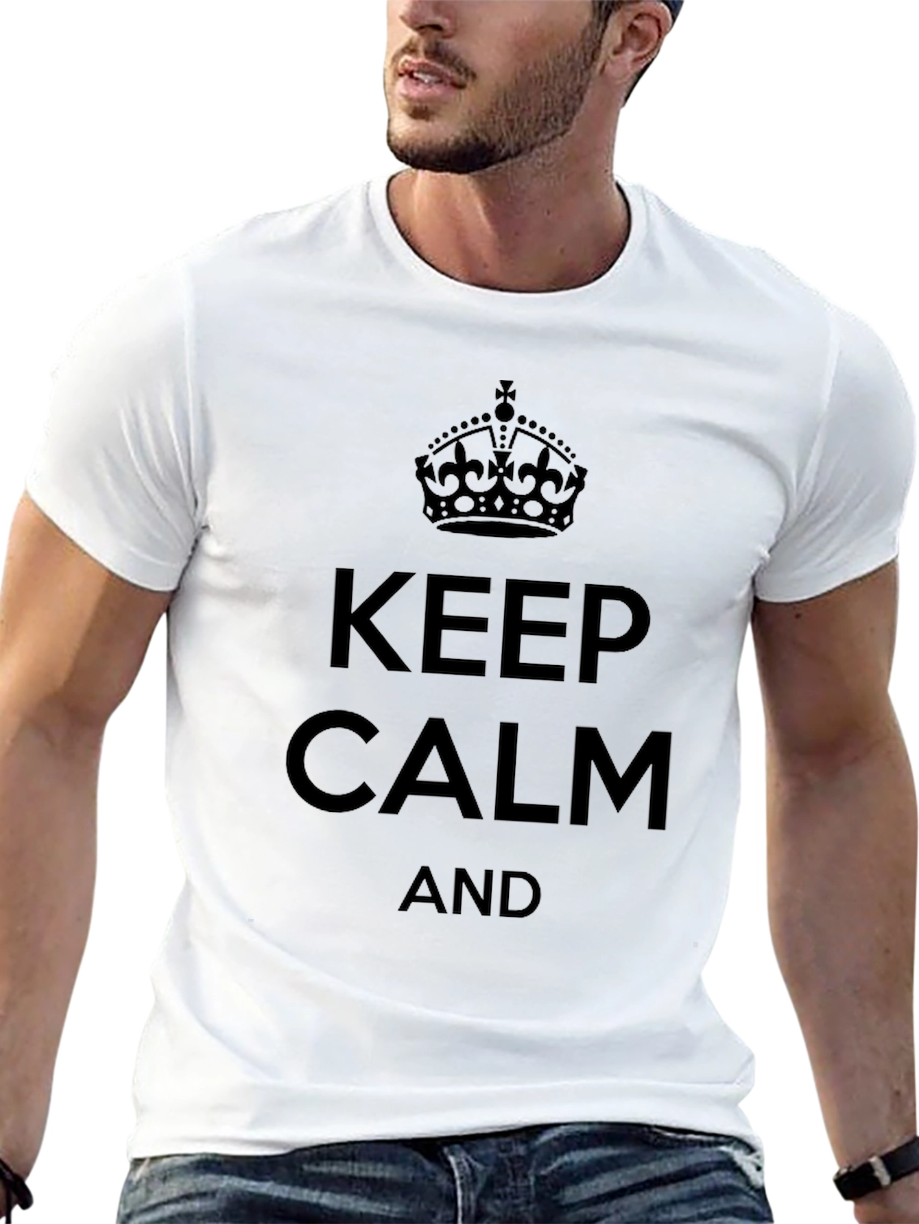 Keep Calm Graphic Tee - Black Cotton T-Shirt