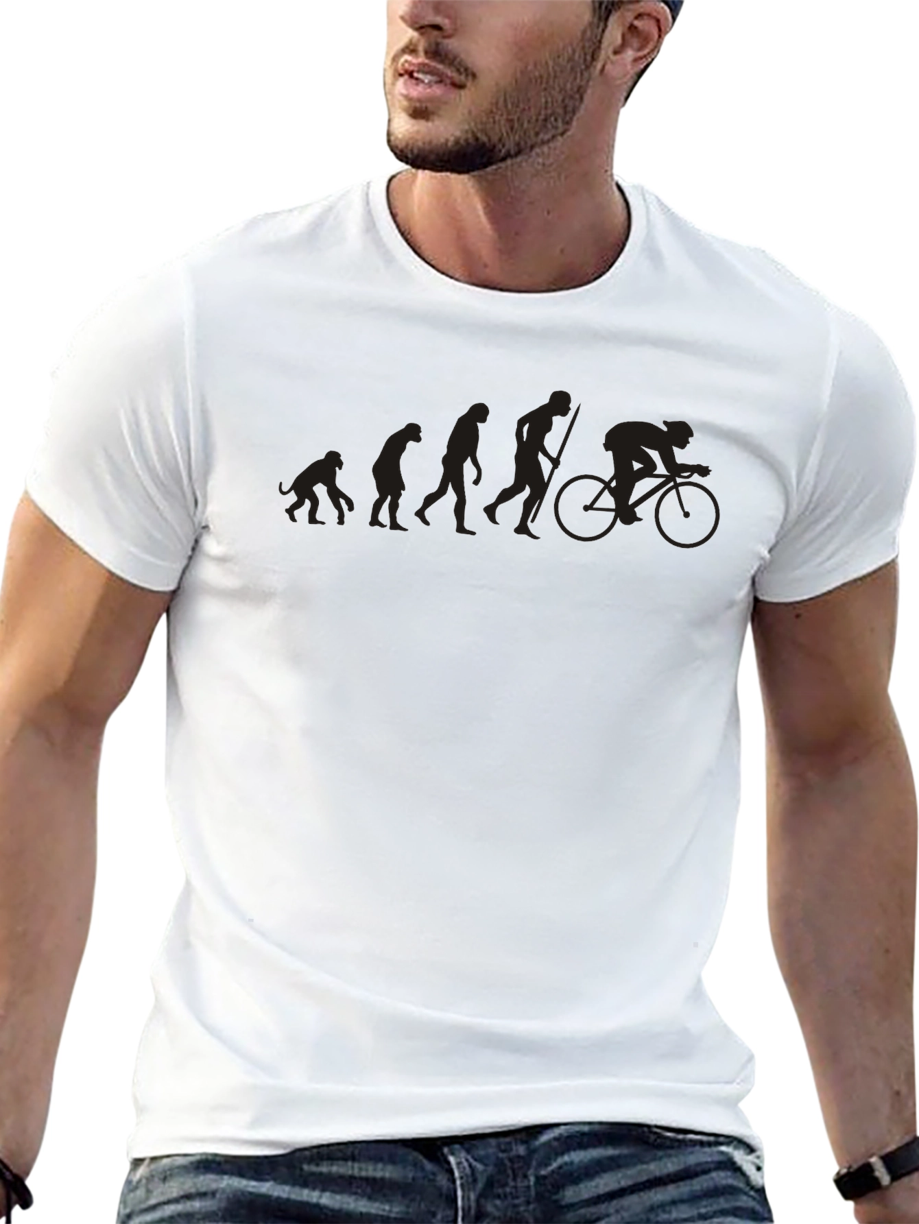 Evolution of Cyclist Black T-Shirt