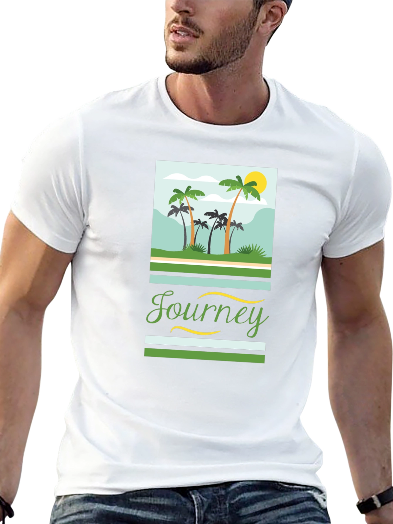 Journey Palm Tree Graphic Tee