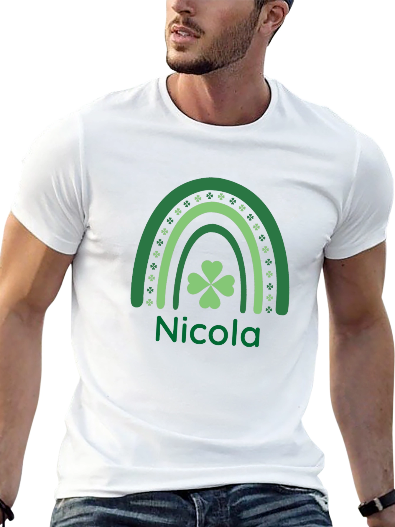 Nicolas Lucky Rainbow Shamrock St. Patricks Day Tee