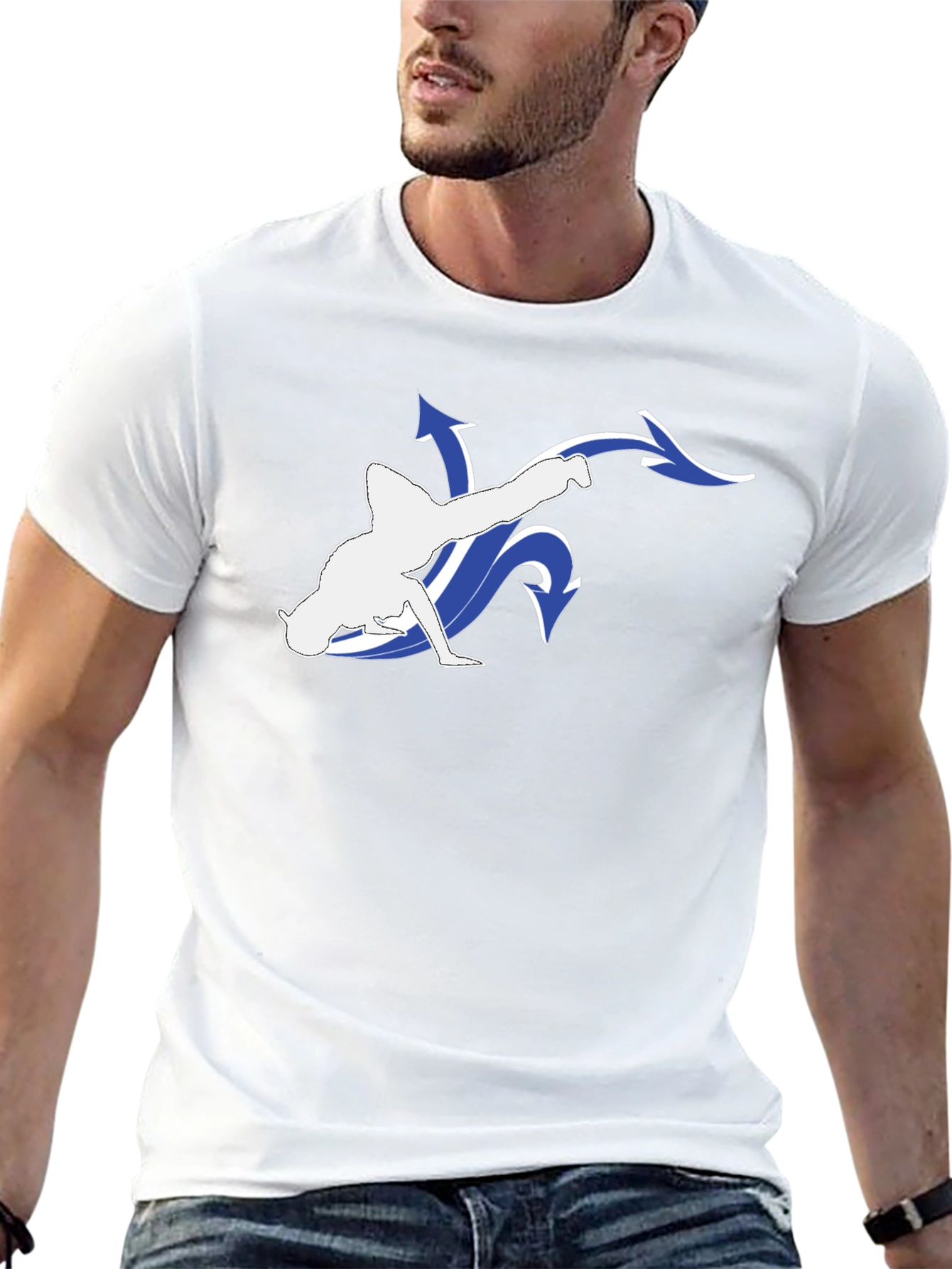 Black T-Shirt with Breakdance Graphic