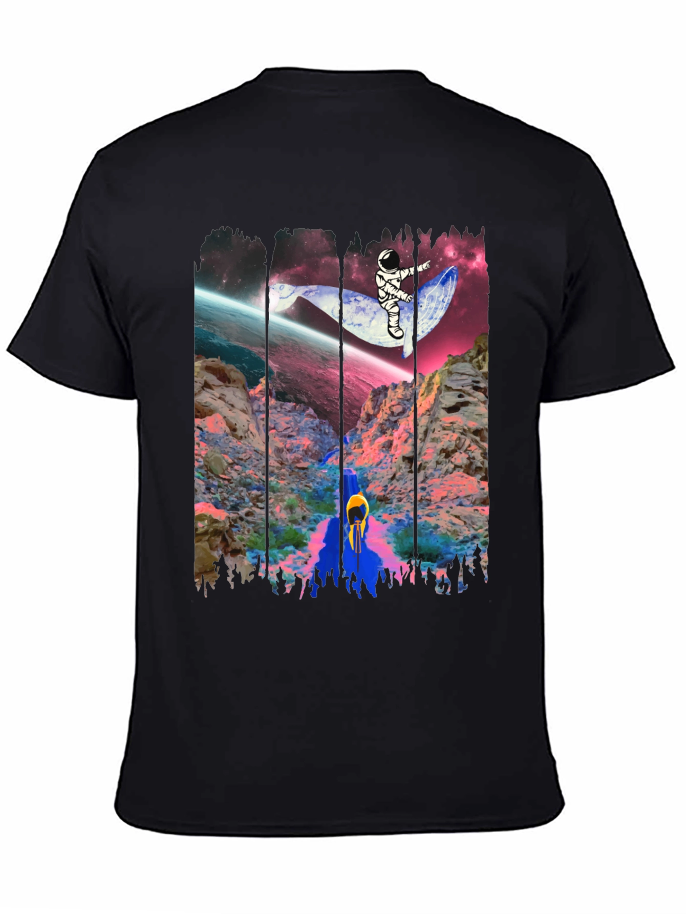 Astronaut Whale Ride Graphic Tee