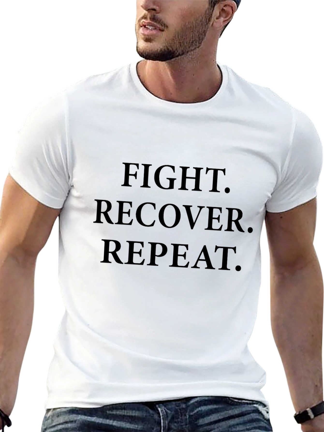 Fight Recover Repeat Graphic Tee - Black