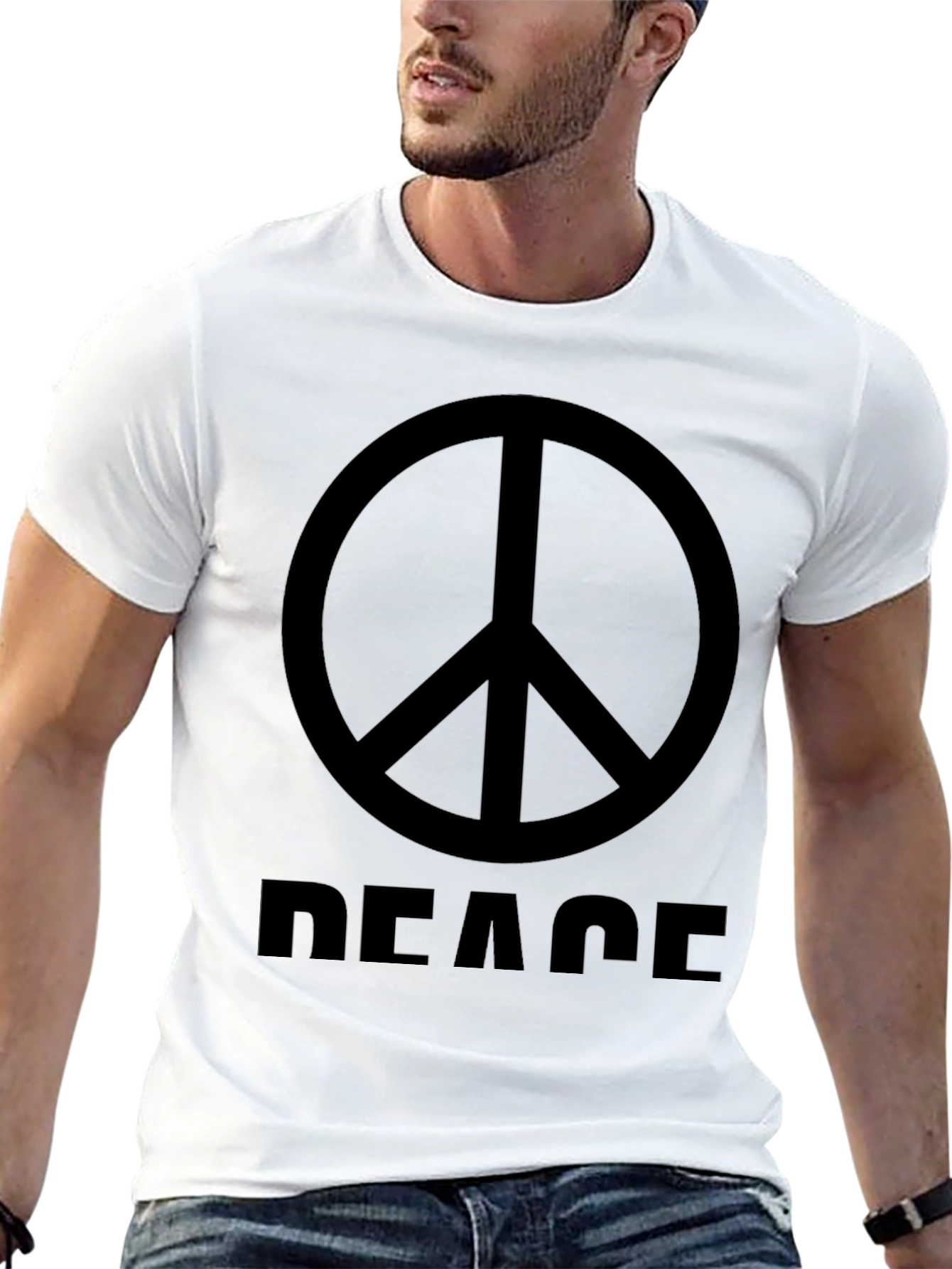 Peace Sign Graphic T-Shirt - Mens Black Tee