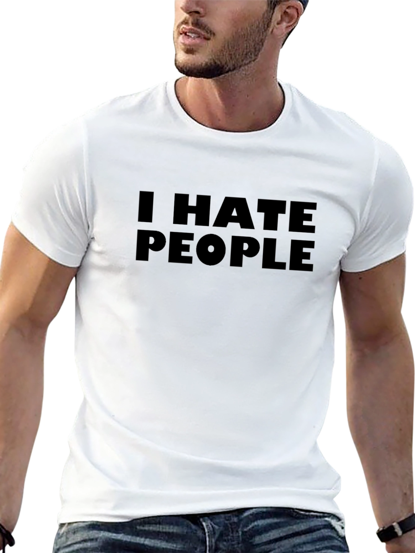 I Hate People Black Graphic T-Shirt