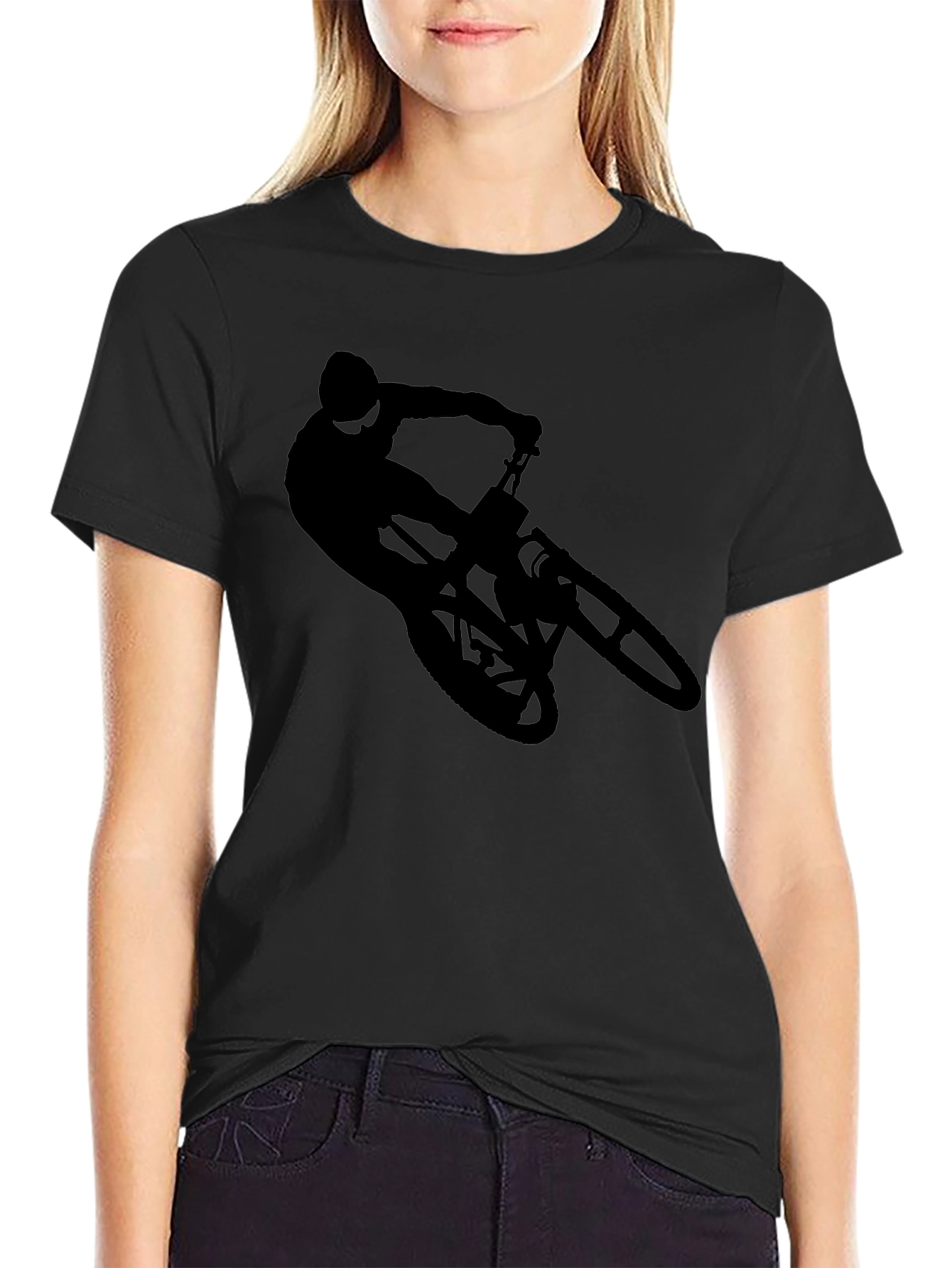 Black Mountain Biker Silhouette Graphic Tee