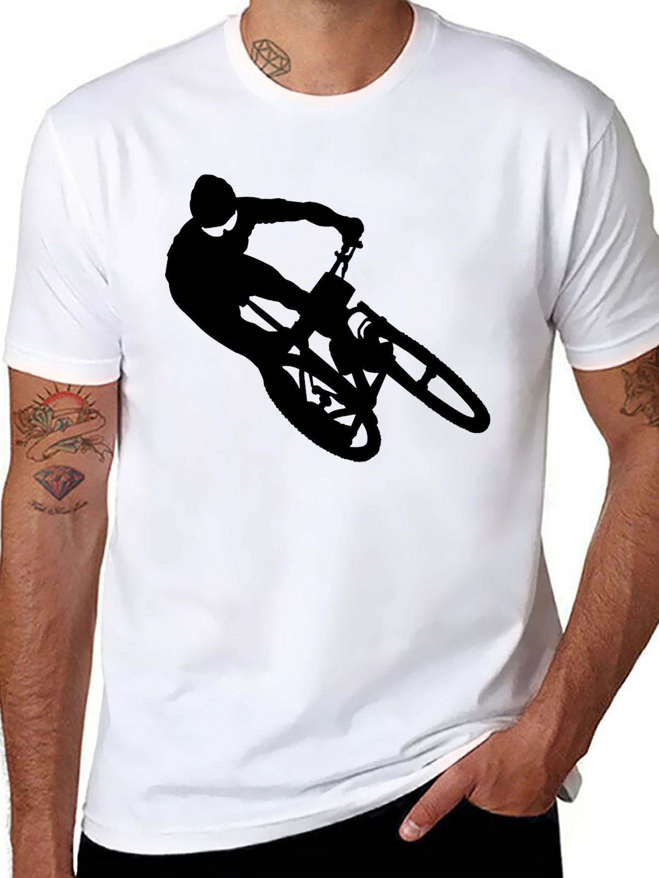 Black Mountain Biker Silhouette Graphic Tee