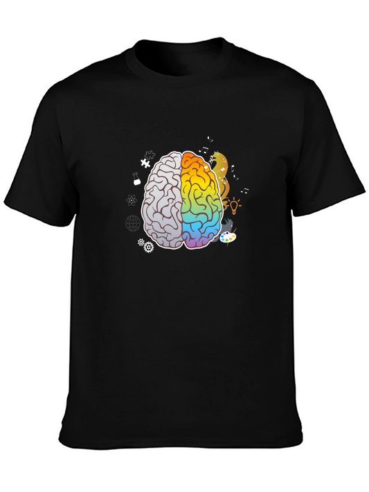 Brain Art T-Shirt - Black Graphic Tee