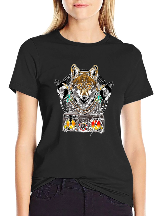 Wolf DJ T-Shirt - Unique Graphic Tee