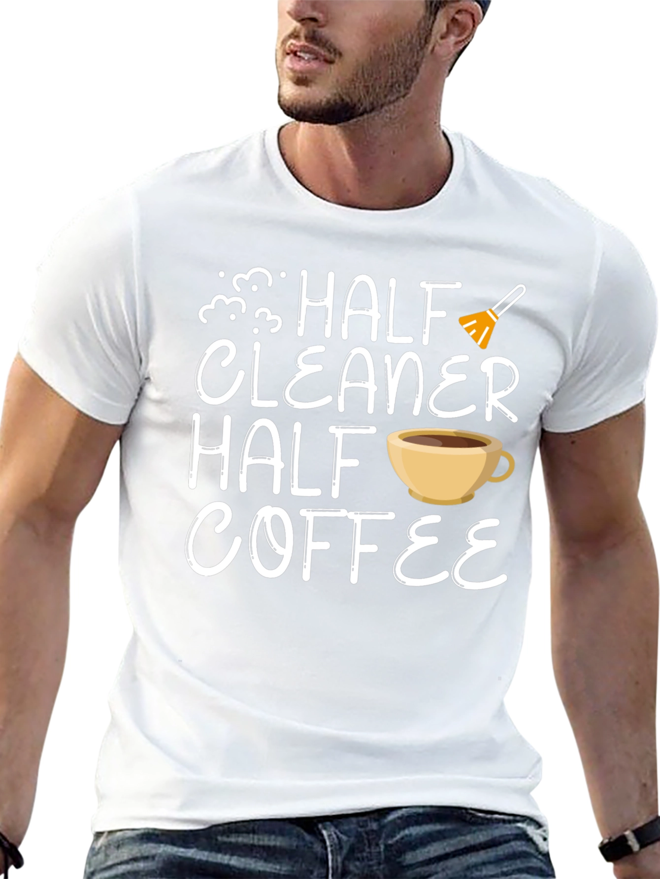 Half Cleaner Half Coffee T-Shirt